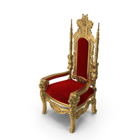 Throne Baroque Chair Red Gold PNG & PSD Images