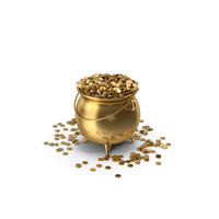 Gold Cauldron With Coins PNG & PSD Images