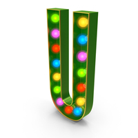 Christmas Color Light Letter U PNG & PSD Images