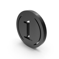 Number One Coin Logo Black PNG & PSD Images