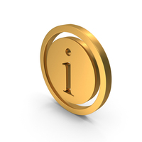 Gold Info Round Symbol PNG & PSD Images