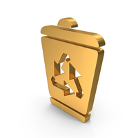 Gold Recycle Bin Symbol PNG & PSD Images