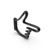 Hand Mouse Cursor Single Finger Outline Logo Black PNG & PSD Images