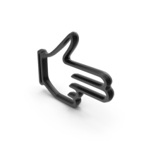Black Hand Mouse Cursor Outline Symbol PNG & PSD Images