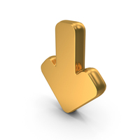 Down Arrow Logo Gold PNG & PSD Images