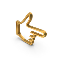 Hand Mouse Cursor Single Finger Outline Logo Gold PNG & PSD Images