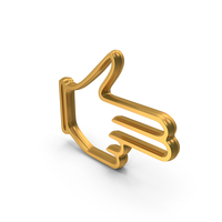 Hand Mouse Cursor Two Finger Outline Logo Gold PNG & PSD Images