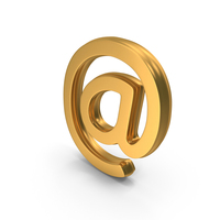 Mail Web AT Logo Gold PNG & PSD Images