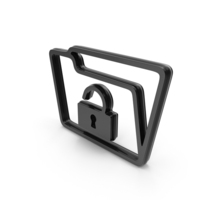 Folder Security Unlock Logo Black PNG & PSD Images