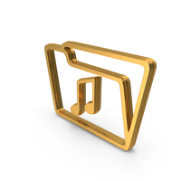 Gold Music Folder Symbol PNG & PSD Images