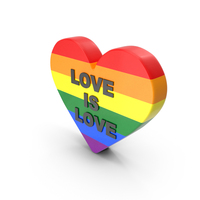 Love is Love Slogan in Pride Heart PNG & PSD Images