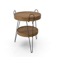Black Metal Table with Wood Removable Trays PNG & PSD Images