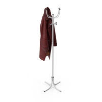 Red Leather Coat With Coat Tree PNG & PSD Images