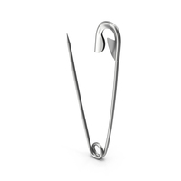 Silver Open Safety Pin PNG & PSD Images