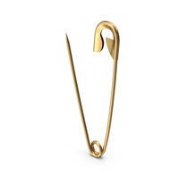 Gold Open Safety Pin PNG & PSD Images