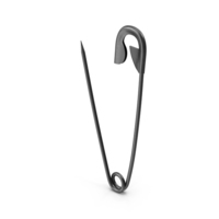Black Open Safety Pin PNG & PSD Images