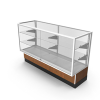 Glass Front Lock Display With Shelves Medium Wood White PNG & PSD Images