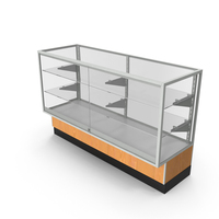 Glass Front Lock Display with Shelves Light Wood Gray PNG & PSD Images