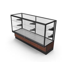 Glass Front Lock Display With Shelves Dark Wood Black PNG & PSD Images