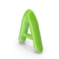 Foil Balloon Letter A Green Model PNG & PSD Images