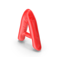 Foil Balloon Letter A Red model PNG & PSD Images