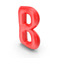 Foil Balloon Letter B Red model PNG & PSD Images