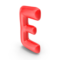 Foil Balloon Letter E Red model PNG & PSD Images