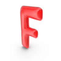 Foil Balloon Letter F Red model PNG & PSD Images