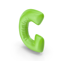 Foil Balloon Letter G Green Model PNG & PSD Images