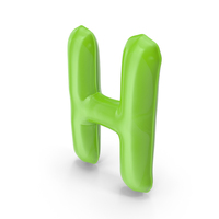 Foil Balloon Letter H Green Model PNG & PSD Images