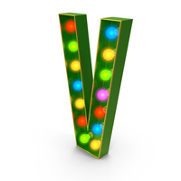 Christmas Color Light Letter V PNG & PSD Images