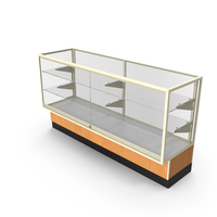 Glass Front Lock Display with Shelves Light Wood Beige PNG & PSD Images