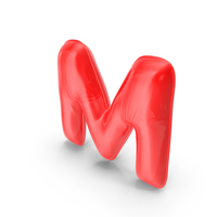 Foil Balloon Letter M Red model PNG & PSD Images