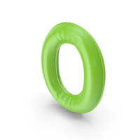 Foil Balloon Letter O Green Model PNG & PSD Images