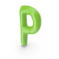 Foil Balloon Letter P Green Model PNG & PSD Images
