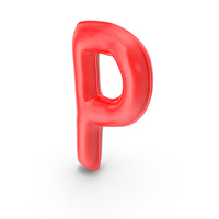 Foil Balloon Letter P Red PNG & PSD Images