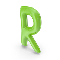 Foil Balloon Letter R Green mode PNG & PSD Images