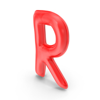 Foil Balloon Letter R Red model PNG & PSD Images