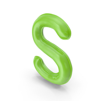 Foil Balloon Letter S Green Model PNG & PSD Images