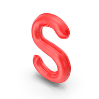 Foil Balloon Letter S Red model PNG & PSD Images