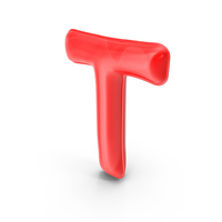 Foil Balloon Letter T Red model PNG & PSD Images