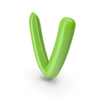 Foil Balloon Letter V Green Model PNG & PSD Images