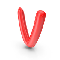 Foil Balloon Letter V Red model PNG & PSD Images