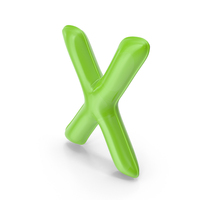 Foil Balloon Letter X Green Model PNG & PSD Images