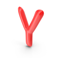 Foil Balloon Letter Y Red Model PNG & PSD Images