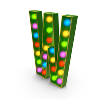 Christmas Color Light Letter W PNG & PSD Images