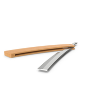 Straight Razor With Wooden Handle PNG & PSD Images