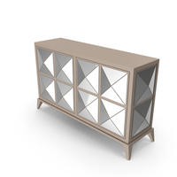 Paint Sideboard with Mirror Decor PNG & PSD Images
