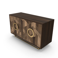 Wood Console With Gold Handles PNG & PSD Images