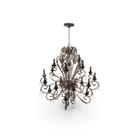 Acanthlus Crystal Bronze Chandelier PNG & PSD Images